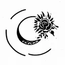 feminine bohemian moon tattoo design idea