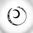 feminine bohemian moon tattoo design idea