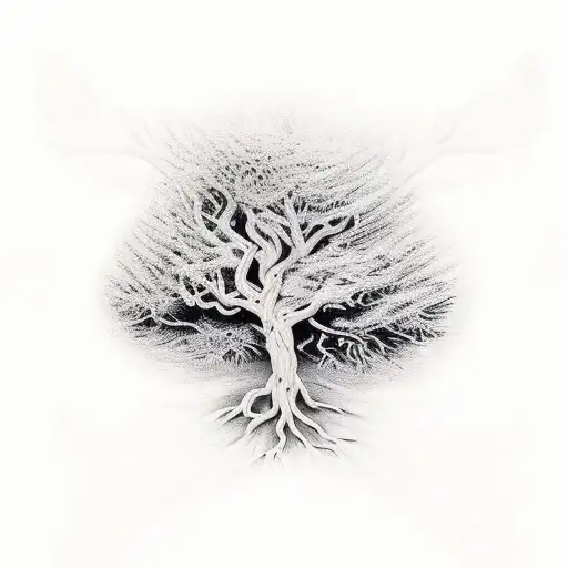 dead trees tattoo design idea