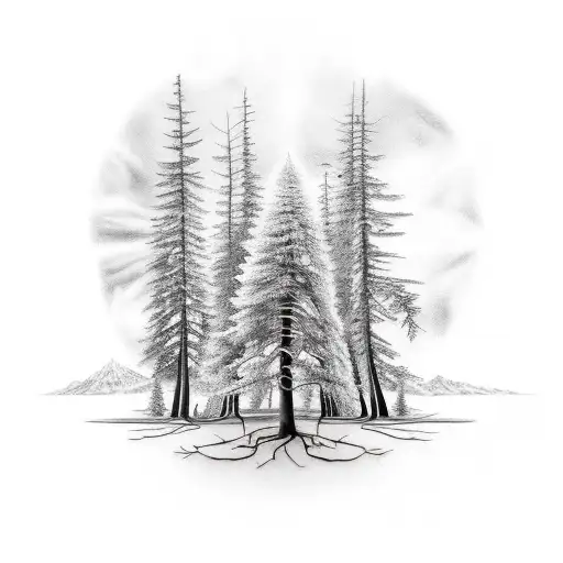 dead tree forest  tattoo design idea