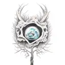 dead tree sleeve tattoo design idea