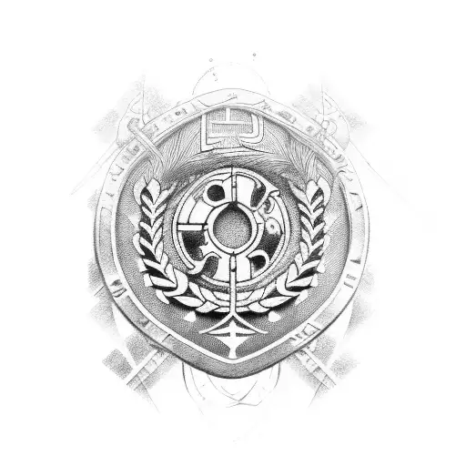 five, old football, old Tower, laurel wreath tattoo design idea