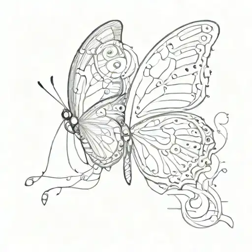 semicolon butterfly  tattoo design idea