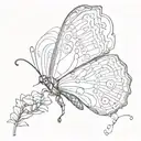 semicolon butterfly  tattoo design idea
