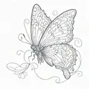 semicolon butterfly  tattoo design idea