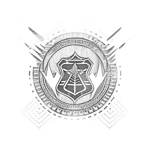 Air Force with Cybersecurity  tattoo design idea