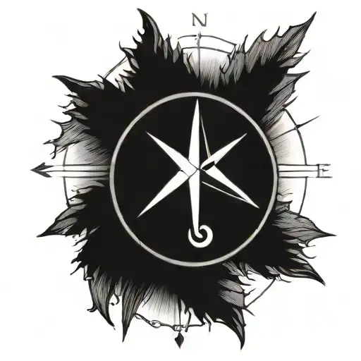 A compass tattoo symbolizing guidance and protection for your family, with each family member's birth year as a cardinal direction tattoo design idea