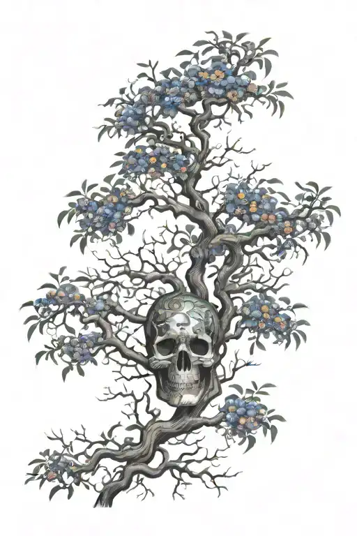 poison tree branches tattoo design idea