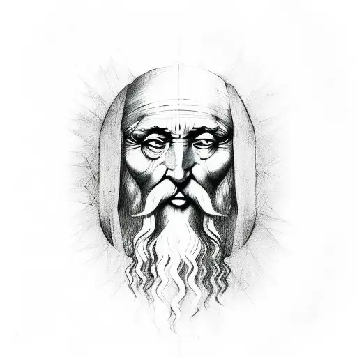 leonard da vinci sketch tattoo design idea