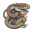 rattlesnake wrapping in a dragon tattoo design idea