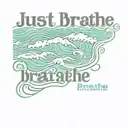 tsunami waves with text just breathe tattoo design idea