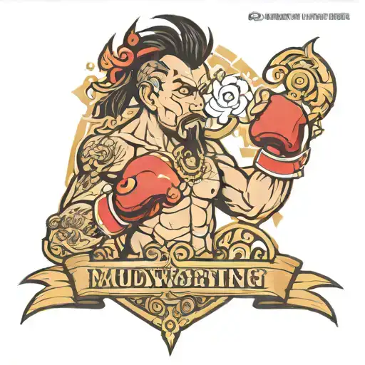 woodworking and muay thai tattoo design idea