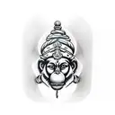 lord hanuman up side and down some mantre tattoo design idea