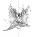 icarus loosing his wings and falling  tattoo design idea