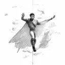 icarus loosing his wings and falling  tattoo design idea