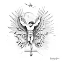 icarus loosing his wings and falling  tattoo design idea