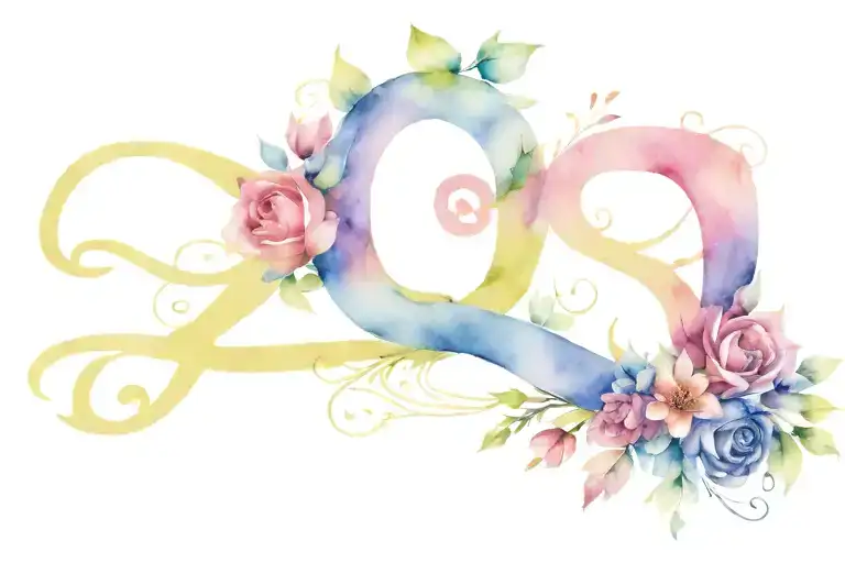 hidden letter r and s music flowers wrapped tightly boy and girl  tattoo design idea