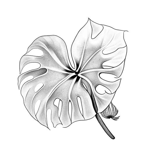 monstera leaves and plumerias down arm tattoo design idea