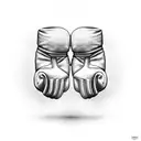 boxing gloves with "hard work god first" tattoo design idea