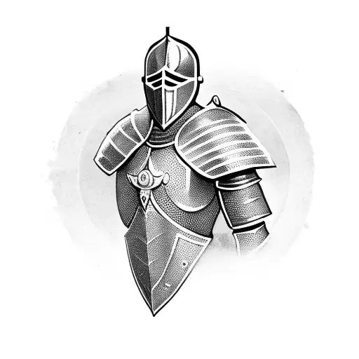 knight in armor tattoo design idea