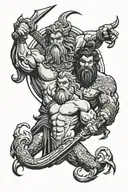 zeus y poseidon tattoo design idea