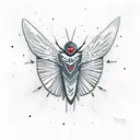 Mothman skiing tattoo design idea