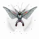 Mothman skiing tattoo design idea