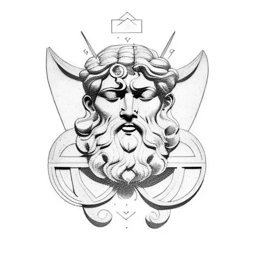 greek gods, momento mori, stoicism tattoo design idea