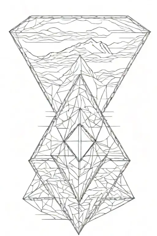 single diamond with mountains inside tattoo design idea