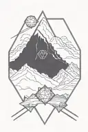 diamond tattoo with mountains tattoo design idea