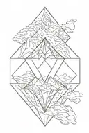 single diamond with mountains inside tattoo design idea