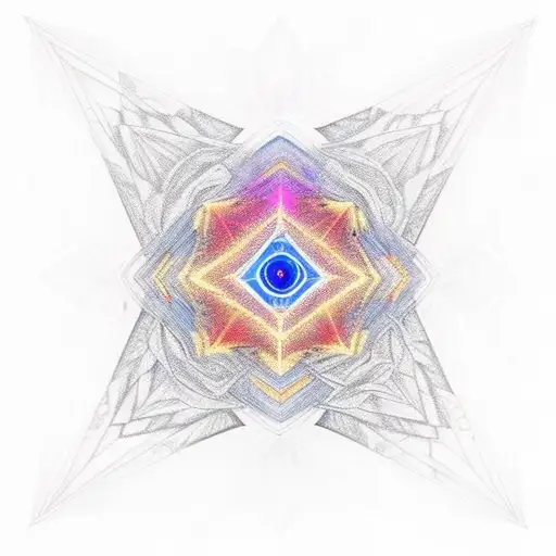 Metatron cube with alien meditating below openingnthe mindseye to the universe  tattoo design idea