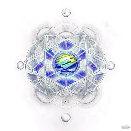 Metatrons cube alien meditation solar system galaxy tattoo design idea
