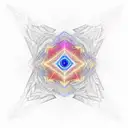 Metatron cube with alien meditating below openingnthe mindseye to the universe  tattoo design idea