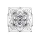Metatron cube with alien meditating below openingnthe mindseye to the universe  tattoo design idea