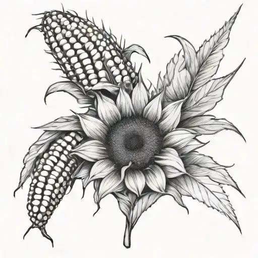 corn wheat and sunflower tattoo tattoo design idea