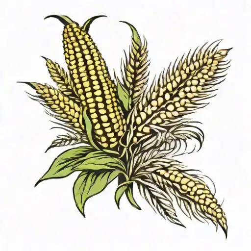 corn and wheat field footpath tattoo design idea