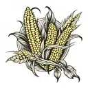 corn and wheat field footpath tattoo design idea