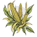 corn and wheat field footpath tattoo design idea