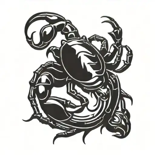 scorpion time clock tattoo design idea