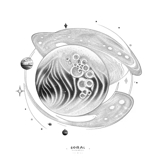 solar system tattoo design idea