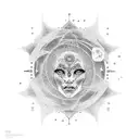 universe, number 6, intuition, manifest tattoo design idea