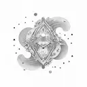 universe, number 6, intuition, manifest tattoo design idea