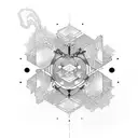 universe, number 6, intuition, manifest tattoo design idea