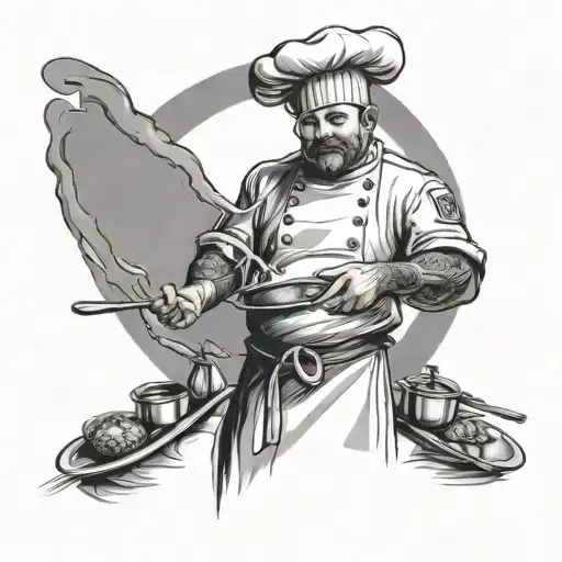 chef cooking tattoo design idea