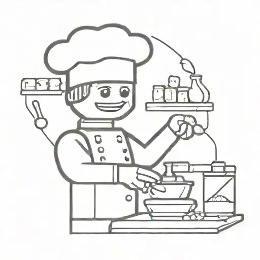 Lego chef preparing tattoo design idea