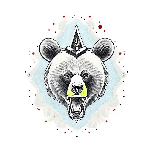 bear with "JJ" in blood tattoo design idea