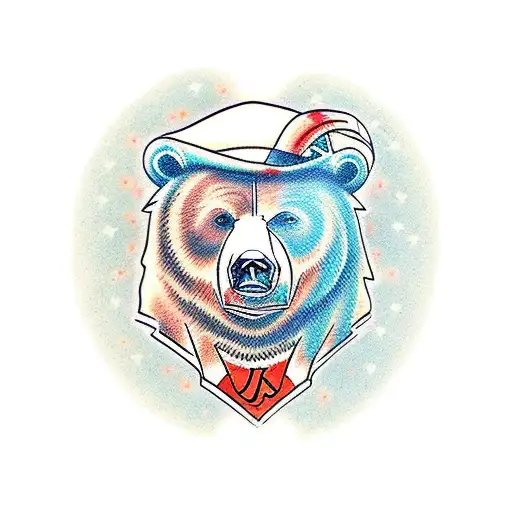 bear with "JJ" in blood tattoo design idea