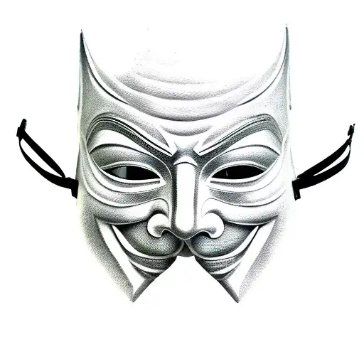 anonymous mask with fade without any other picture and mask tattoo design idea