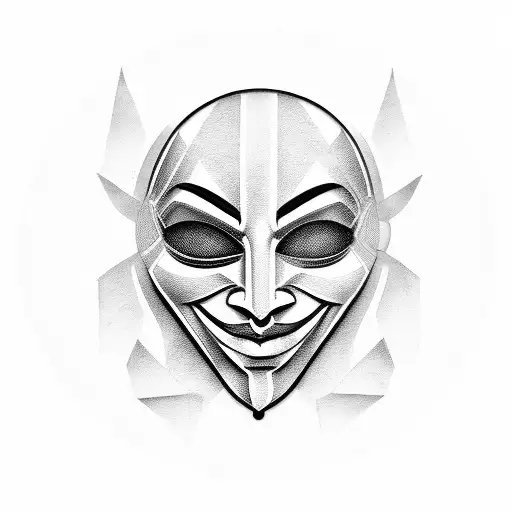 anonymous mask with fade  tattoo design idea